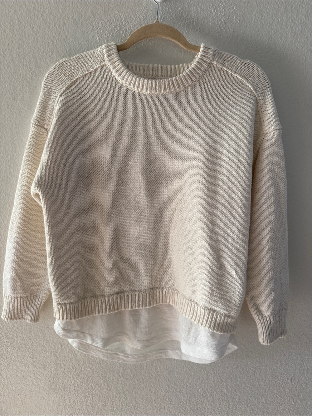 Brochu Walker The Corbin Looker Layered Crewneck Sweater Cotton Cashmere Linen S